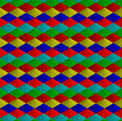 Colorful diamond fabric or zigzag background vector. Rhombus and triangle repeating pattern background.