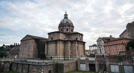 Panoramic view of Ancient Rome ruins
