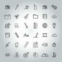 vector black icons set