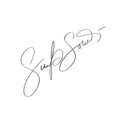 Manual signature for documents on white background. Hand drawn Calligraphy lettering Vector illustration