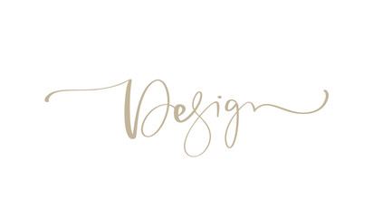Concept of word Design. Vector illustration hand drawn vector logo text and label for any use, on a white background. Just place your own brand name