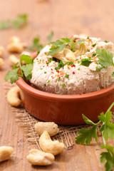 vegan homemade cheese with cashew nut