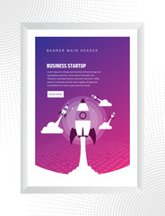 Business startup concept banner colorful design