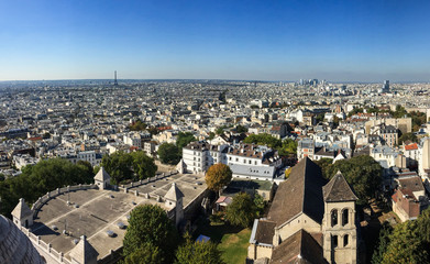 Aerial view of Paris with its typical buildings
