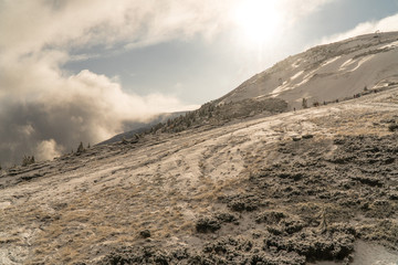  mountain peaks in the sun