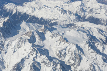 Mountain range seen from a plane