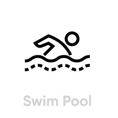 Swim Pool sport icons