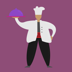 cartoon chef . flat character design