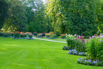 Dahlien im öffentlichen Dahlien Garten, in der Lichtentaler Allee, Baden-Baden