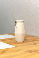 Stylish vase in the interior