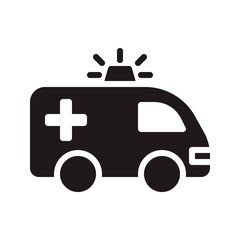 Ambulance icon in trendy flat style design. Vector graphic illustration. Ambulance icon for website design, logo, app, and ui. EPS 10.