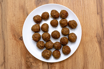 Meat balls. Delicious rustic roasted meatballs with carrot and onion