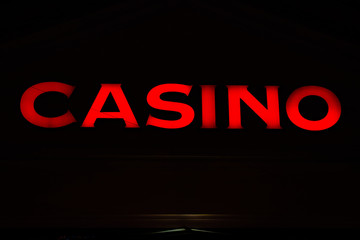 Casino sign in different colors