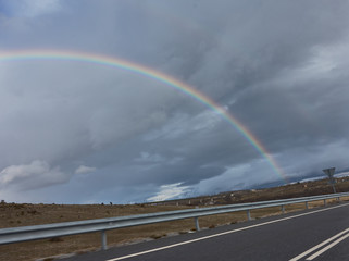 Rainbow in the Sierra de Guadarrama National Park. Madrid's community. Spain
