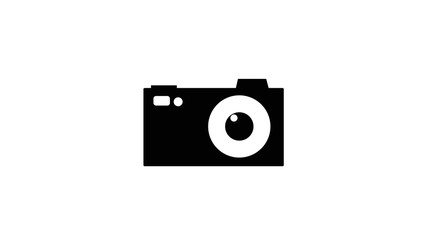  Digital camera simple icon on white background.