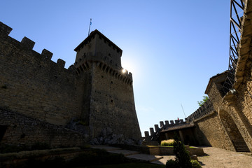 Guaita Castle in San Marino. Tower of Rocca della Guaita castle.