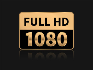 Full HD icon. 1080p resolution. Vector illustration