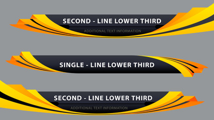 Vector  lower third or television news bar design template isolated on white background