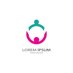 Adoption and community care Logo template vector icon