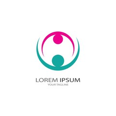 Adoption and community care Logo template vector icon
