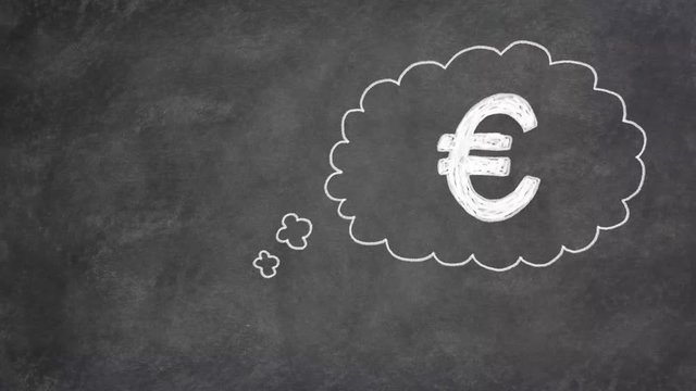 Gedankenblase Animation Euro Geld