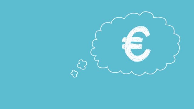 Gedankenblase Animation Euro Geld