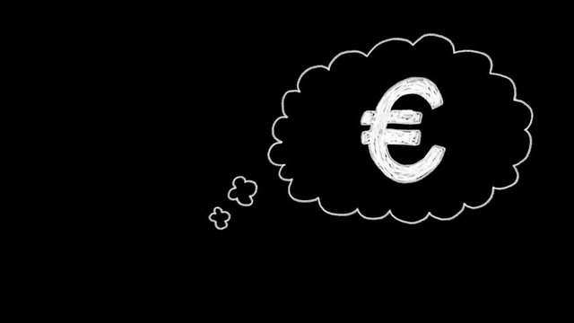 Gedankenblase Animation Euro Geld