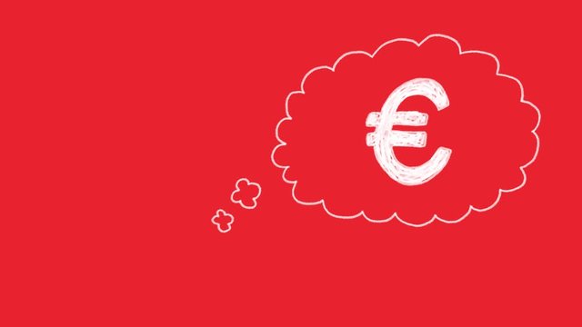 Gedankenblase Animation Euro Geld