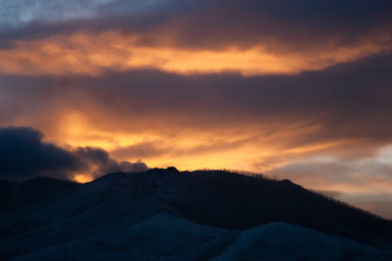 sunset in the mountains