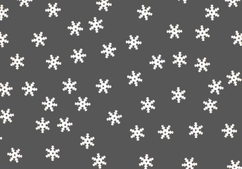 White decorative snowflakes on a gray background for signature and design.