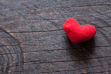 Conceptual : Wood background with hearts