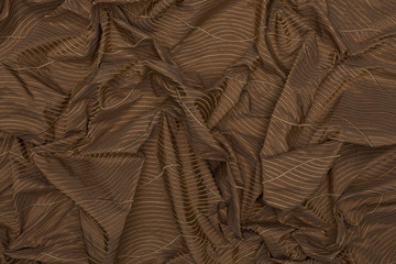 Beautiful brown creative fabric with wavy textile texture background