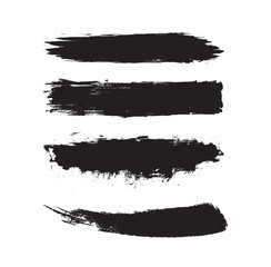 Set of grunge brush strokes isolated on white background. Vector illustration.