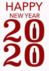 Happy New Year 2020 wine Background for your Christmas