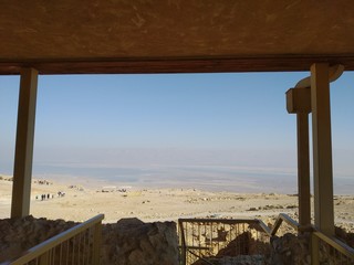 Masada National Park, Israel December 23th 2019 - Masada is a fortification at Judean Desert built by Herode The Great, in the Dead Sea, where happened the mass suicide of the 960 Sicarii rebels and t