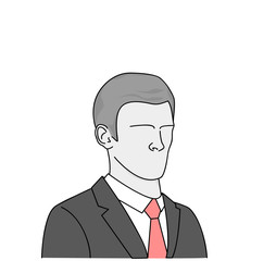 man in a business suit. silhouette of a businessman. vector illustration.