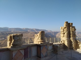 Masada National Park, Israel December 23th 2019 - The ruins of the palace of King Herod's