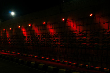 Tunnel Road under the bridge in Jakarta with a modern design