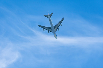 Fototapeta na wymiar China shipping airplane in the sky
