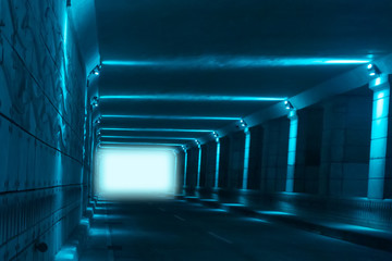 Road Tunnel under the bridge in Jakarta with a modern design