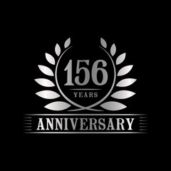 156 years logo design template. Anniversary vector and illustration template.