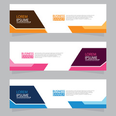 Vector abstract design web banner template. Web Design Elements - Header Design. Abstract geometric web banner template on grey background.Modern banner.