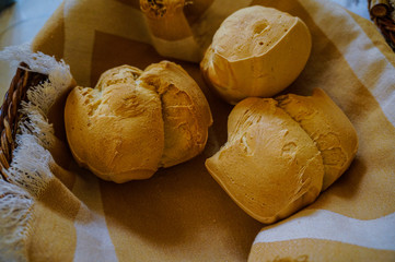 White bread in a basket
