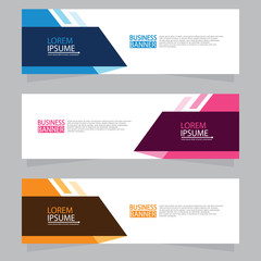 Vector abstract design web banner template. Web Design Elements - Header Design. Abstract geometric web banner template on grey background.Modern banner.