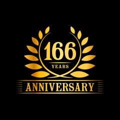 166 years logo design template. Anniversary vector and illustration template.