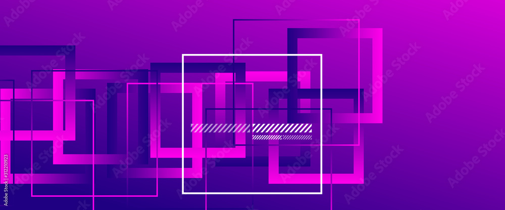 Poster Abstract background with simple square or rectangle geometrical shapes. Geometric template with fluid gradients. Line design, technology concept. Vector Illustration For Wallpaper, Banner Background