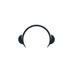 Headphones flat icon music symbol