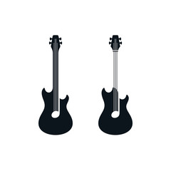 Fototapeta premium Guitar icons with note symbols
