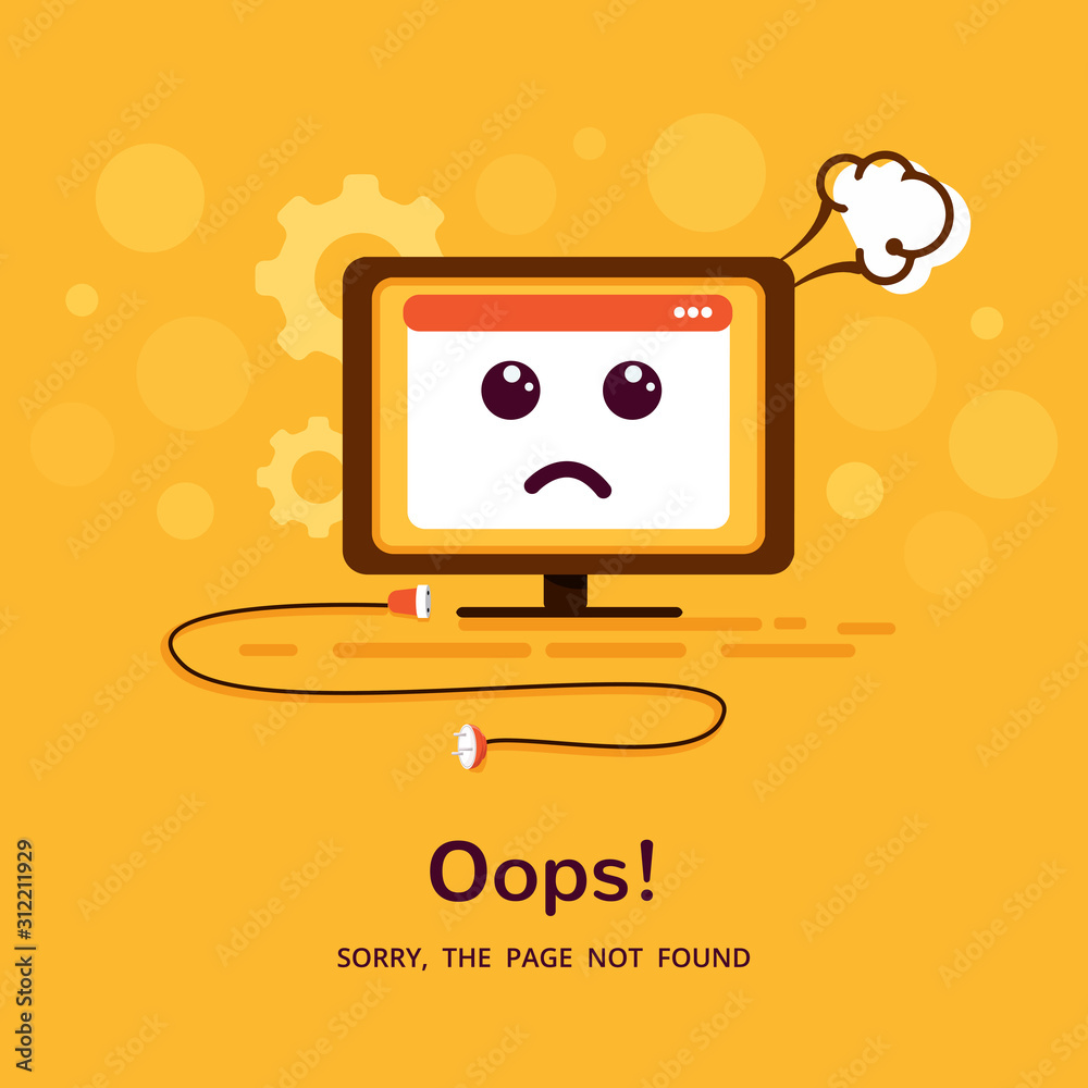 Fototapete error 404 page layout vector design. the page you requested could not be found.