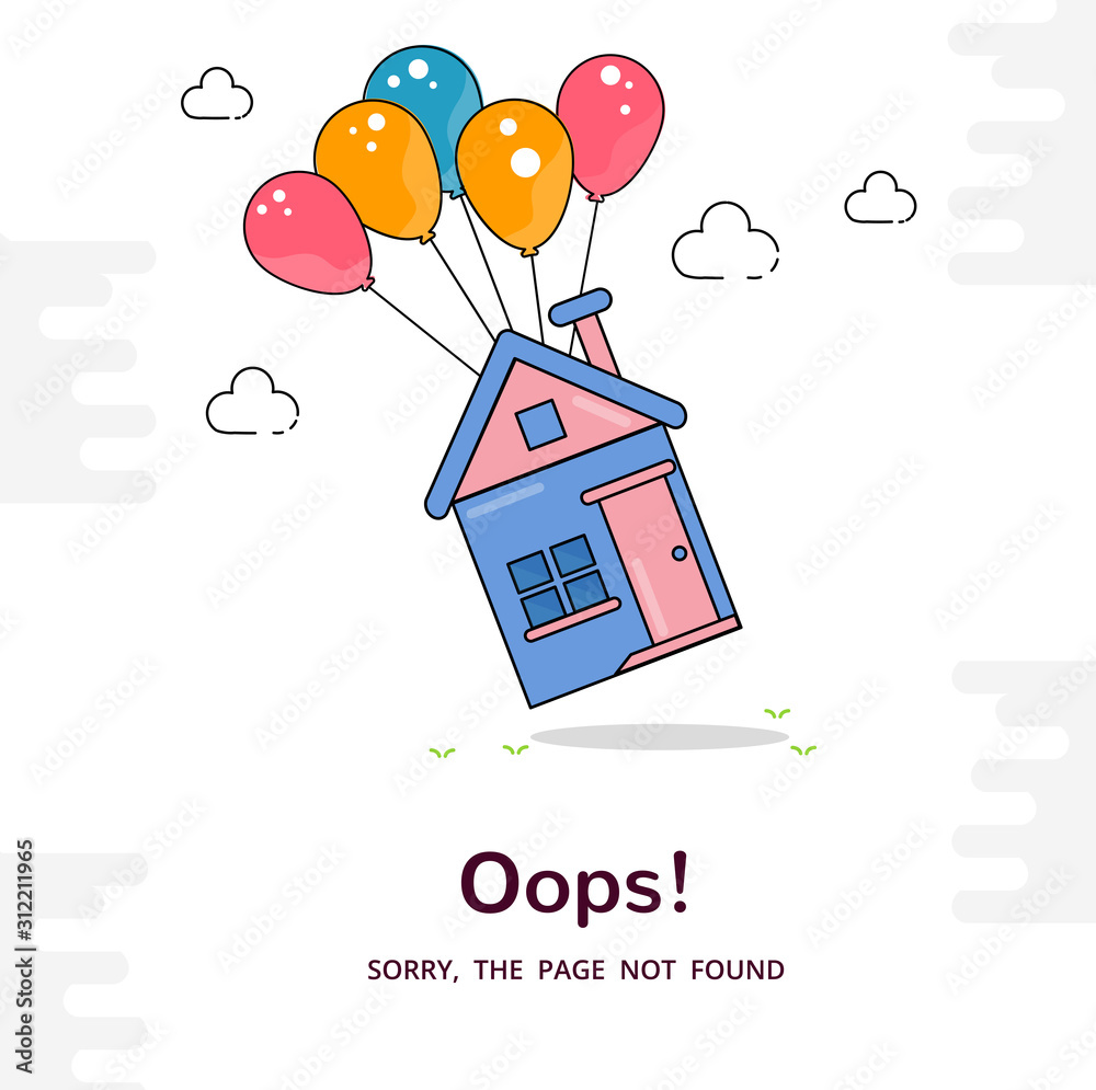 Poster Error 404 page layout vector design. Website 404 page creative concept. The page you requested could not be found. Oops 404 error page.